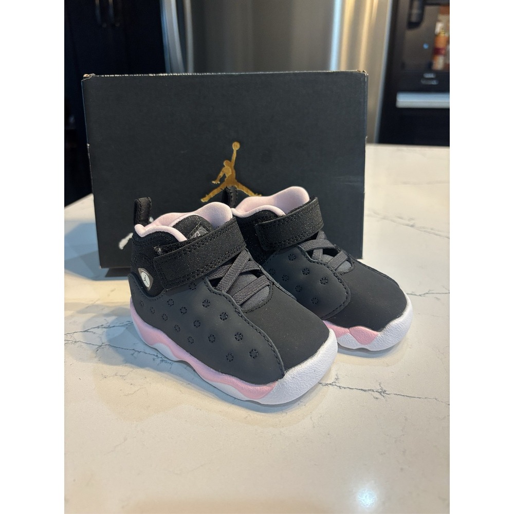 Nike Jordan Jumpman Team 2 Toddler Sneakers Black Pink White Strap NIB SZ 4C